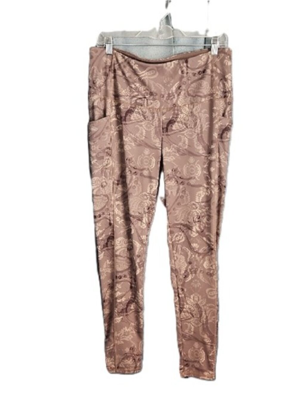Chico's Tan/Cream/Brown Patterned Leggings (Chico's Size 2 -  Women's 12-14) EUC